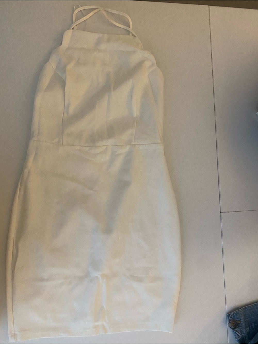 LUSH White Halter Neck Bodycon Dress